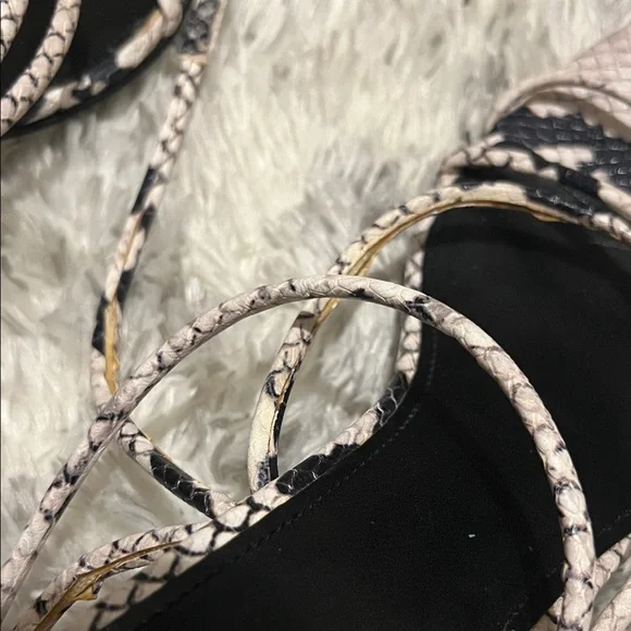 Marc Fisher Black and White Snake Print Heels - Picture 5 of 7